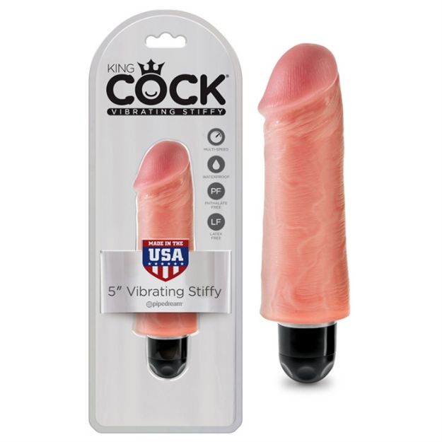 Image de KING COCK 5" VIBRATING STIFFY WHITE FLESH