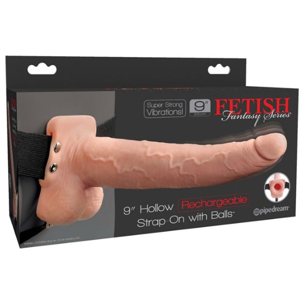 Image de Fetish Fantasy 9" Hollow Rechargeable Strap-on wit