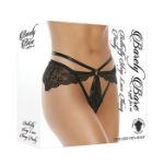 Image de BUTTERFLY STRAP LACE THONG PANTY, BLACK