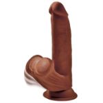Image de 8" Triple Density Cock W/Swinging Balls - Brown