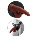 Image de 8" Triple Density Cock W/Swinging Balls - Brown