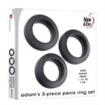 Image de Adam's 3-piece Penis Ring Set - Silicone black