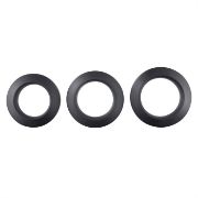 Image de Adam's 3-piece Penis Ring Set - Silicone black