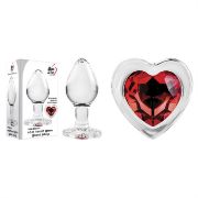 Image de Red Heart Gem Glass Plug - Medium