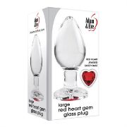 Image de Red Heart Gem Glass Plug - Large
