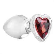 Image de Red Heart Gem Glass Plug - Large