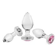 Image de PINK GEM GLASS PLUG SET