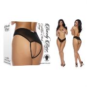 Image de CROTCHLESS MESH BRIEF BLACK