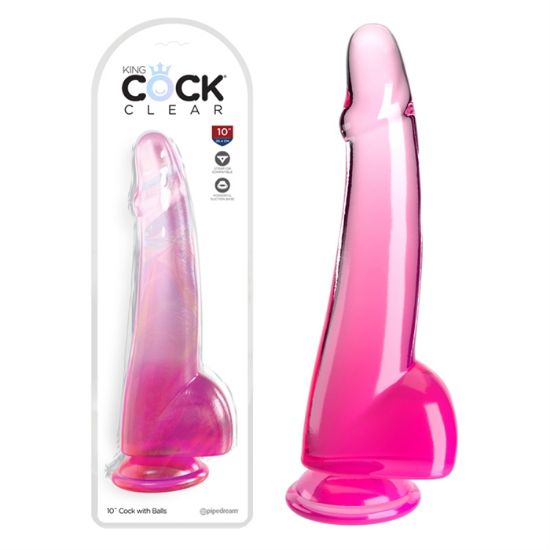 Image de King Cock Clear10" With Balls - Pink
